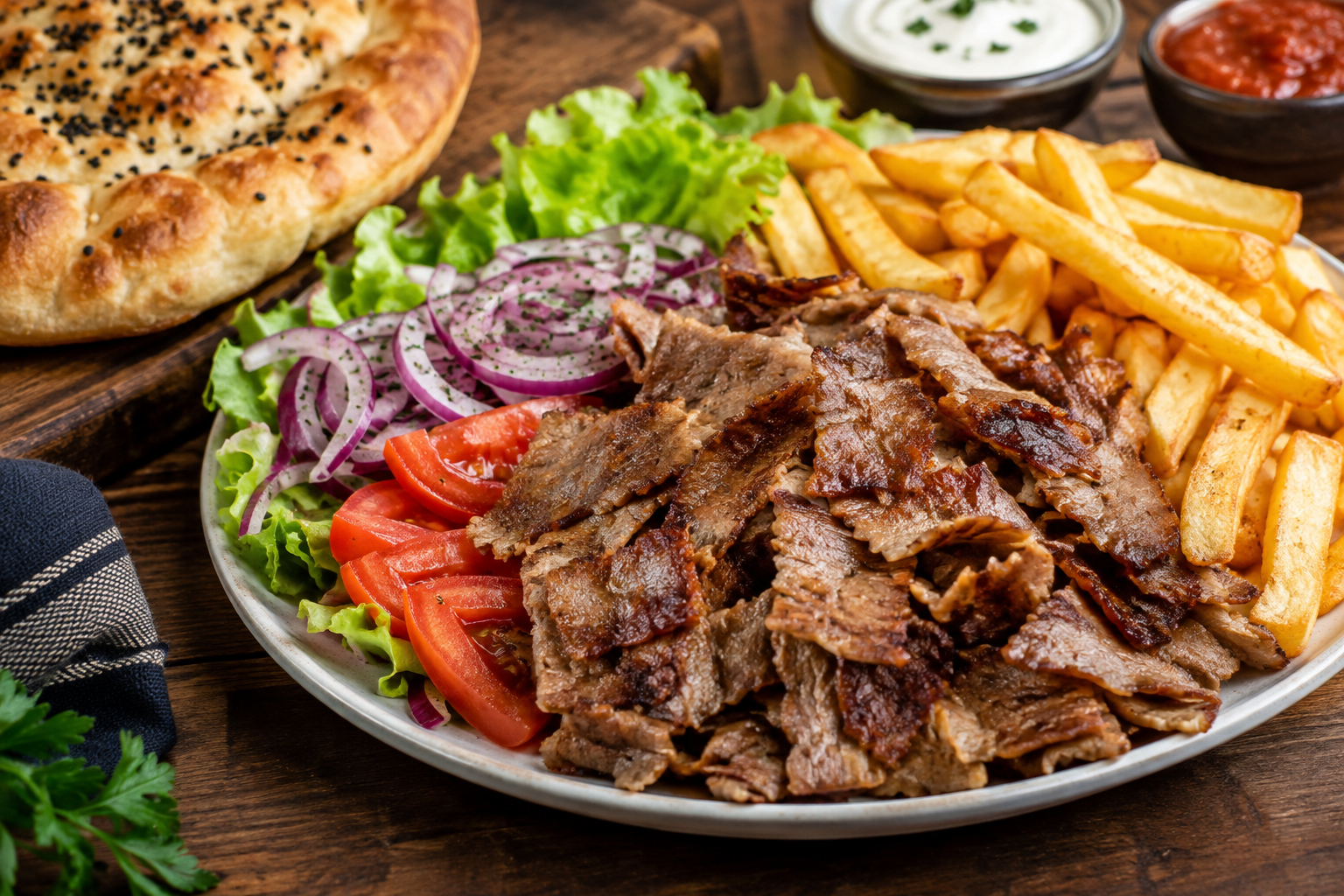 PLATO KEBAB CON PATATAS