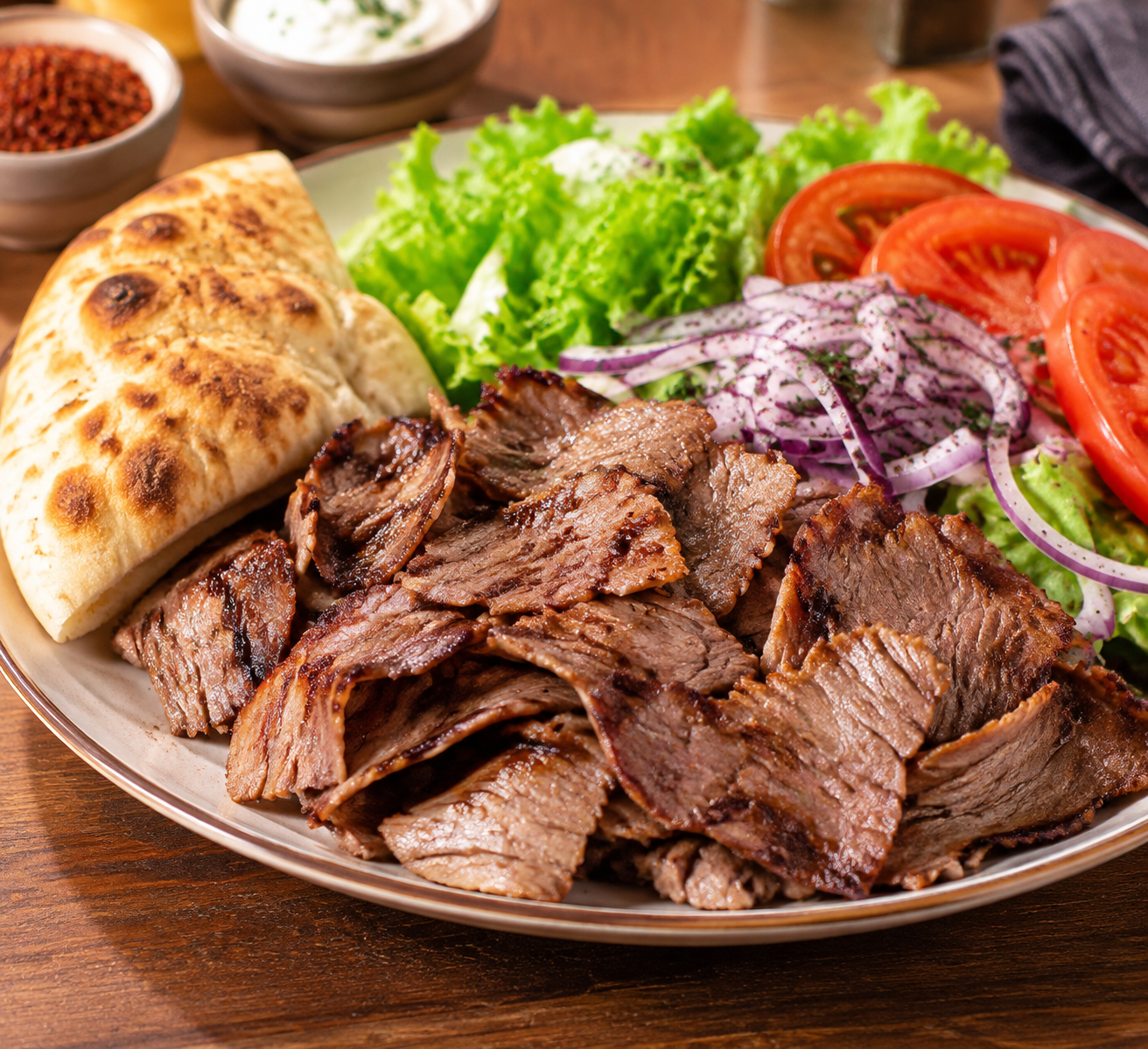 PLATO KEBAB CON ENSALADA